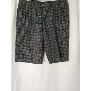 Vurt men's black white plaid flat casual shorts‎ 34
